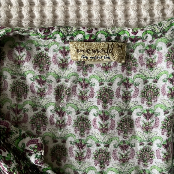 EUC One World Farmers Market gauze peasant Top, M - Picture 3 of 6